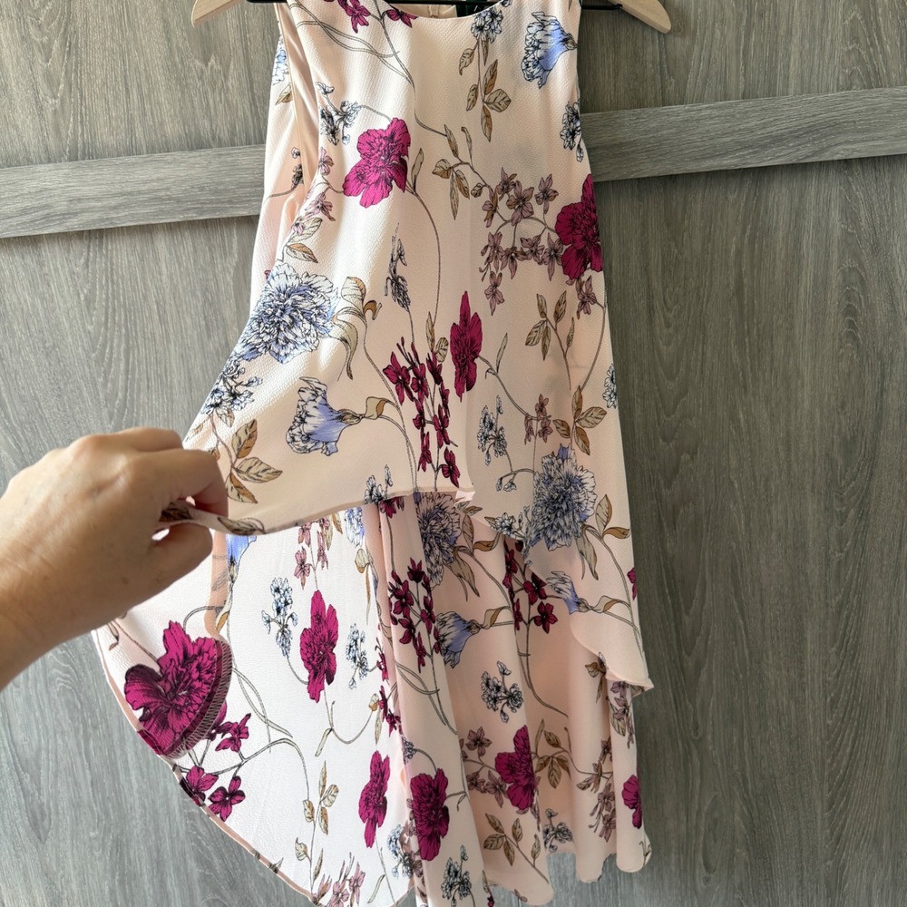 Lauren Ralph Lauren Dress Women 10 Pink Floral Tiered Sleeveless Georgette Shift - Picture 4 of 12